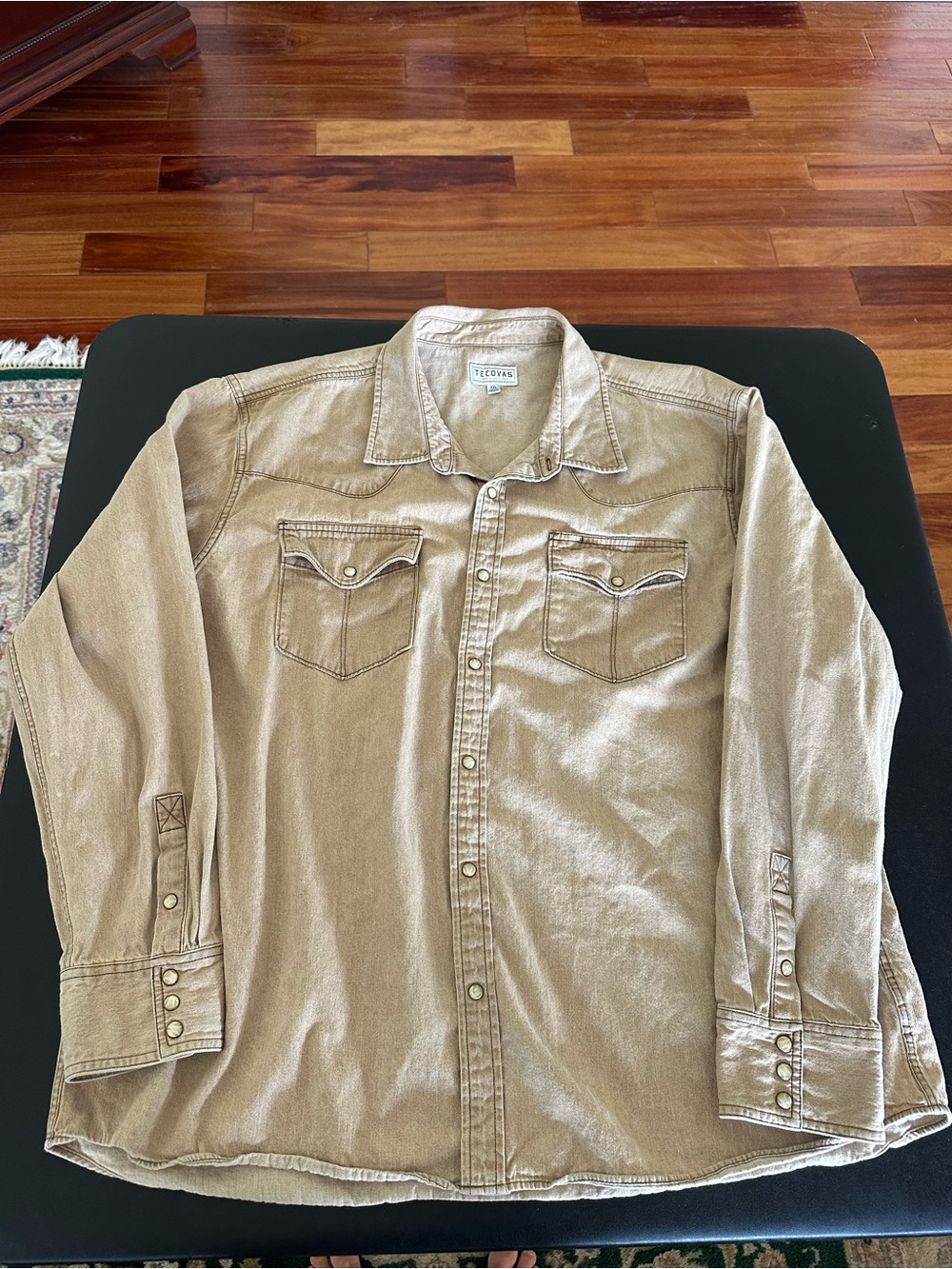 Tecovas Men's Tan Button-Up Western Shirt Jacket Size 2XL